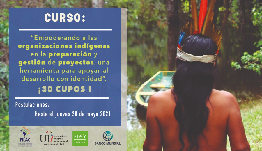 El  #FIAY, el Banco Mundial  y el #FILAC, ponen a disposición de los líderes y profesionales indígenas de América latina y El Caribe, 30 cupos para participar en este #curso virtual sobre preparación y gestión de proyectos y desarrollo con identidad.

bit.ly/3ba4grY