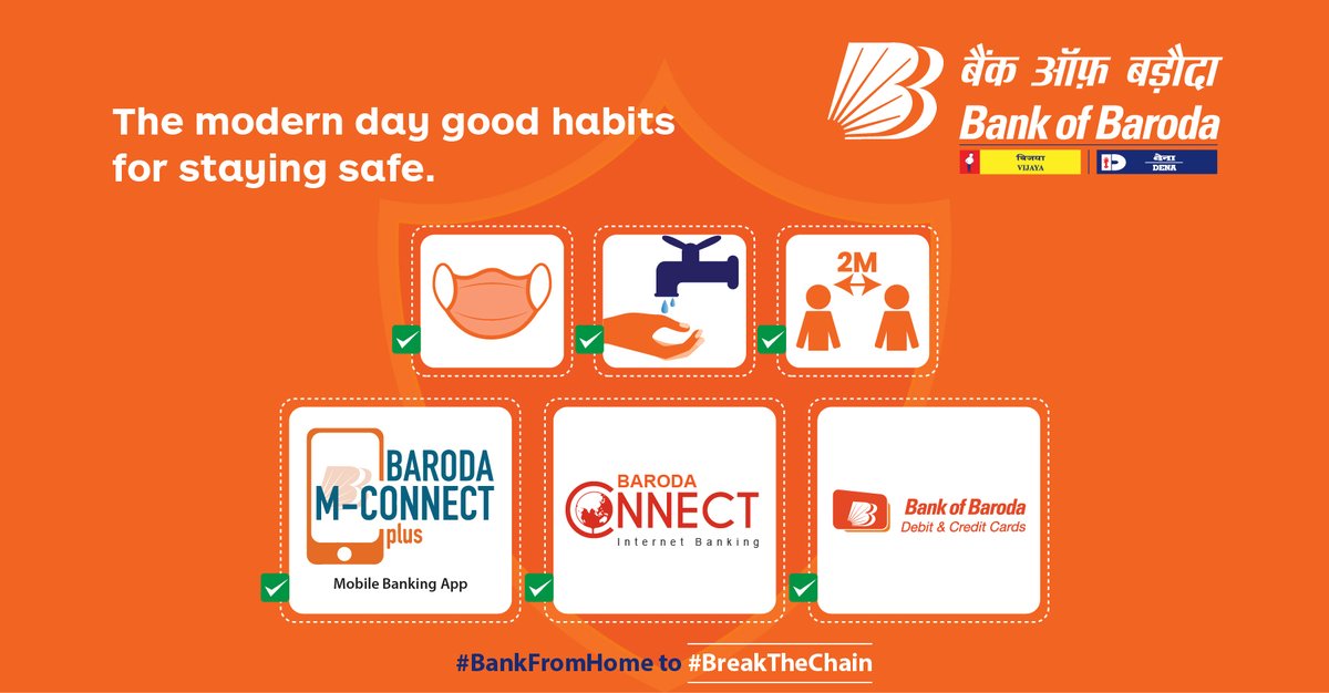 Bank Of Baroda On Twitter It S Always Good To Follow Good Habits And In This Modern World Where We Are Facing An Unprecedented Challenge It Becomes Imperative To Follow More Safety Habits