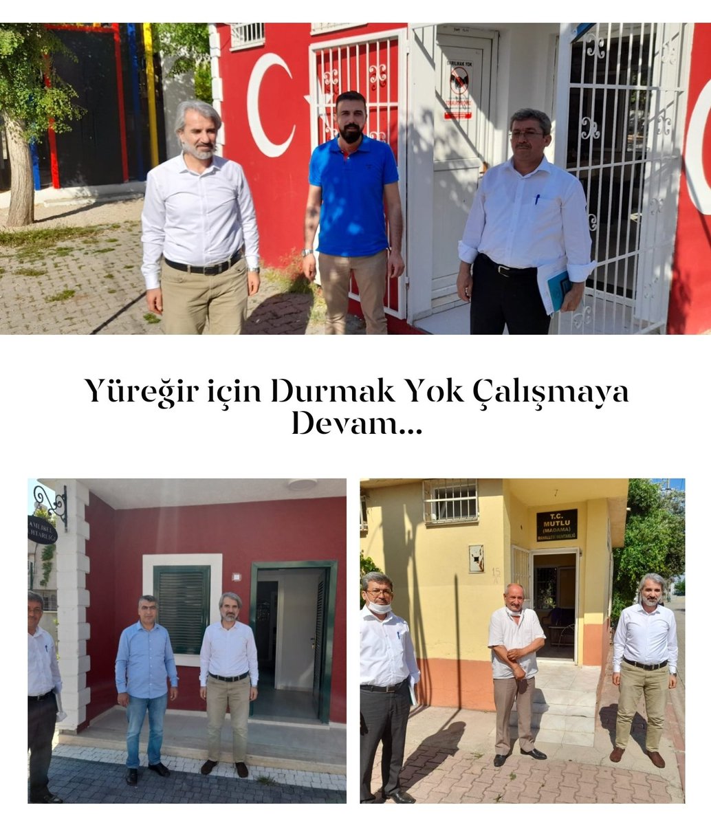 Yüreğir'imiz için Yılmadan, Yorulmadan Çalışmaya Devam Ediyoruz. Başkan Yardımcımız Sn.Mehmet Gildir ile birlikte Mutlu,Çamlıbel ve Selahattin Eyyubi Mahalle Muhtarlarımızı ziyaret ettik.Mahalelerimizin sorunları,çözüm önerileri ve projelerimiz hakkında istişarelerde bulunduk.