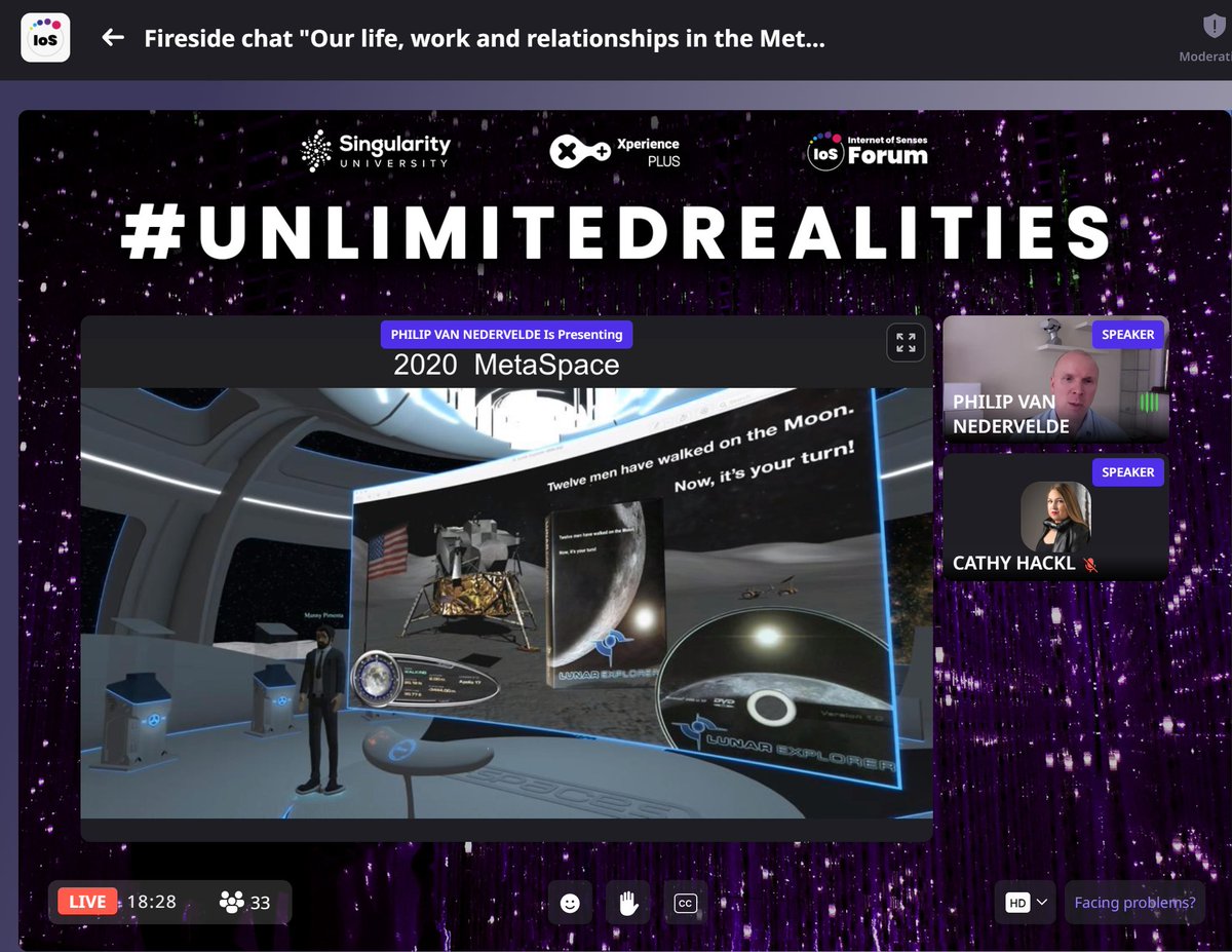 On our stage <a href="/PhilipVN/">Philip vN</a> and <a href="/CathyHackl/">Cathy Hackl</a> discussing metaverses - join us airmeet.com/e/979f49b0-90d…