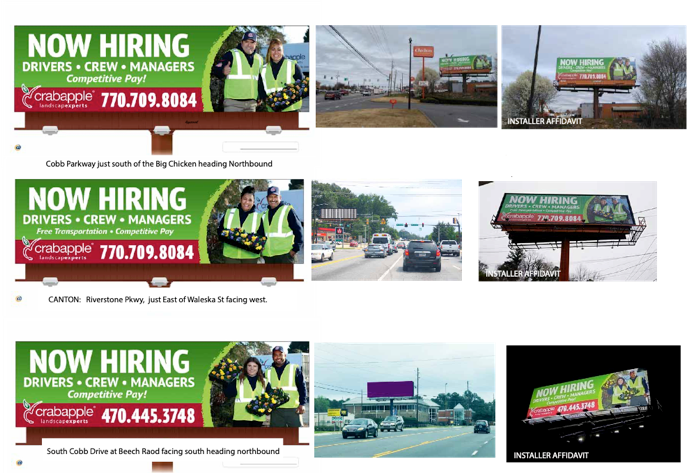 Anyone care to guess how many applicants <a href="/Crabapple_Inc/">Crabapple Landscape</a> has received from its three billboards in the Atlanta metro area?

<a href="/RepLucyMcBath/">Rep. Lucy McBath</a> <a href="/ossoff/">Jon Ossoff</a> <a href="/SenatorWarnock/">Senator Reverend Raphael Warnock</a>