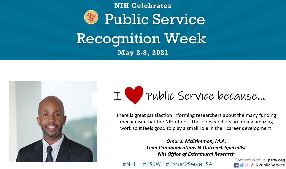 Happy Public Service Week to all of my public servant colleagues out there! What a privilege it is to work at the nations medical research agency alongside some of the most brilliant minds in research #NIH #PSRW #proud2serveusa