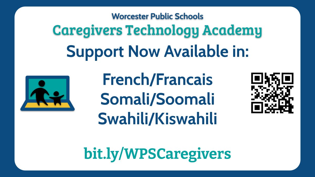 WPS Ed Tech (@wpsedutech) on Twitter photo We are proud to announce that the Caregivers Technology Academy site is now available in Swahili, French, and Somali in addition to our eight original languages! Find support for all <a href="/worcesterpublic/">Worcester Public Schools</a> families and caregivers at bit.ly/WPSCaregivers #WPSlearns We are proud to announce that the Caregivers Technology Academy site is now available in Swahili, French, and Somali in addition to our eight original languages! Find support for all <a href="/worcesterpublic/">Worcester Public Schools</a> families and caregivers at bit.ly/WPSCaregivers #WPSlearns