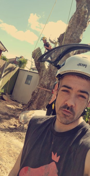 2 pic. In charge on site today smashed a big fell out in one day ??? big up my climber today man moved