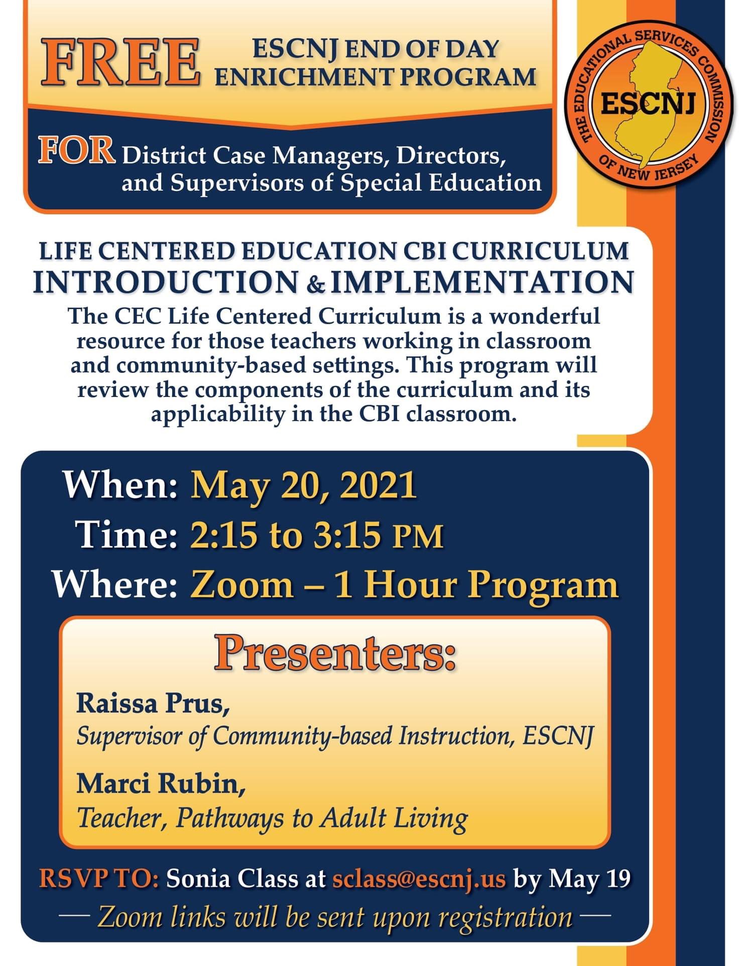 ESCofNJ on Twitter "Join ESCNJ for another Free End of Day Enrichment