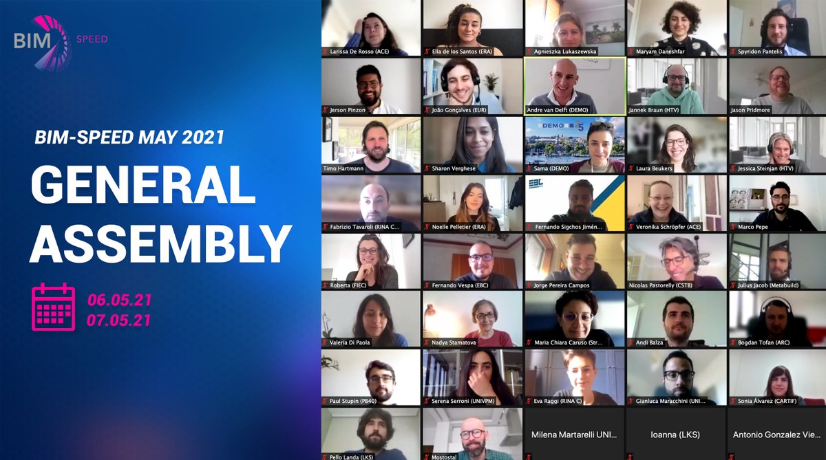 That is a wrap on the first General Assembly of 2021! The BIM-SPEED partners provided great insights into the next steps of our project. Exciting developments ahead! 💪🏻🏗️

#BIM #BIMSPEED #H2020 #energyefficiency #construction #renovation