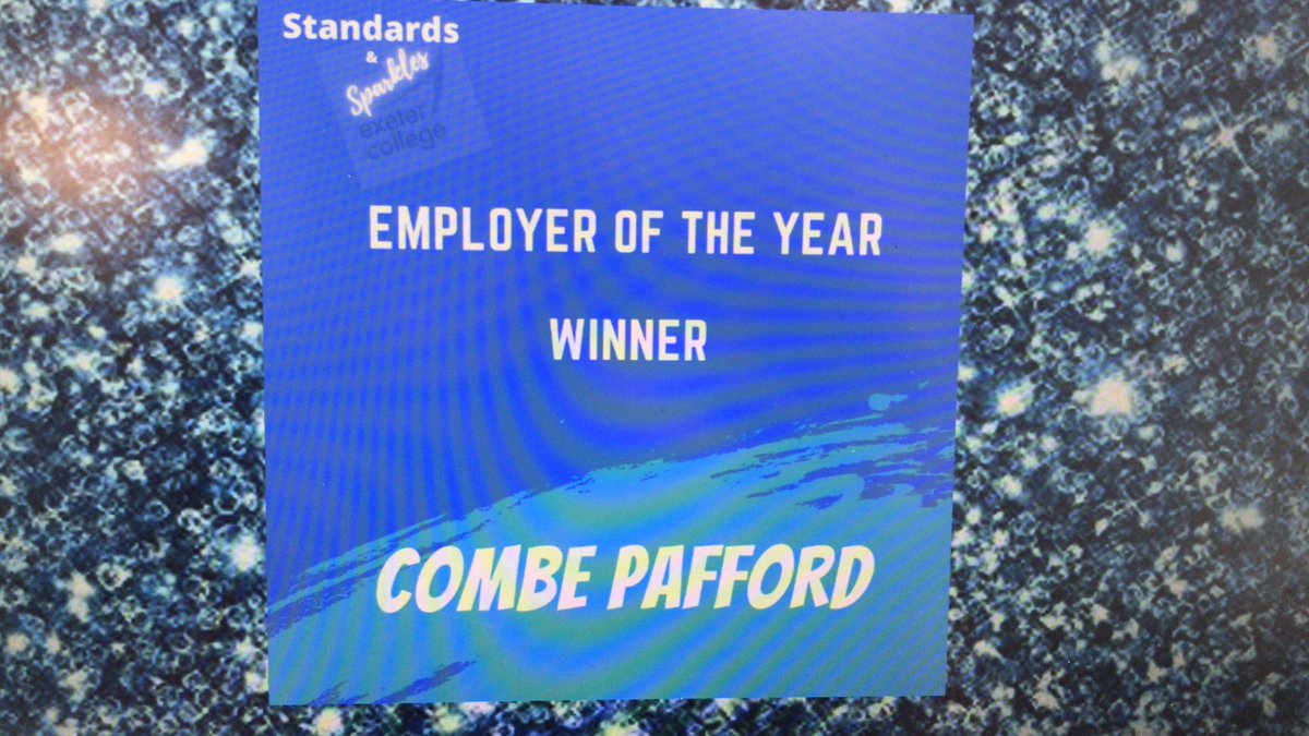 Standards and Sparkles Award Employer of the Year is #combepafford well done. A number of awards today and topped off with recognition for all that you do to support and grow your Apprentices. Congratulations <a href="/ExeterCollege/">Exeter College</a> <a href="/AmazingAppsUK/">Amazing Apprenticeships</a>