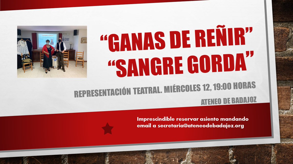 Miércoles 12, 19 h. No te lo pierdas. ¡Reserva tu asiento antes de que se agoten! #cultura #teatro #sainete #hermanosálvarezquintero