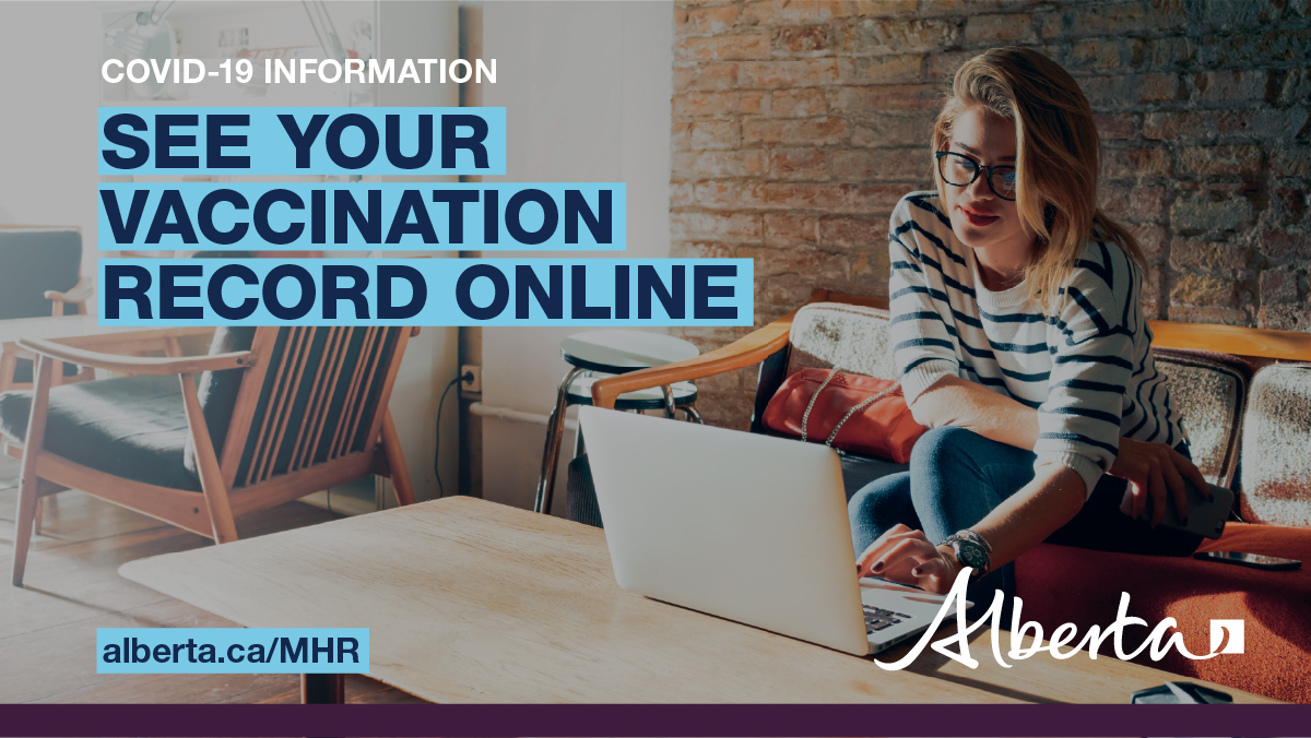 YourAlberta's tweet photo. Your #COVID19AB vaccination record can be accessed through MyHealth Records, but you’ll need to create an account first. Set it up now so it’s ready to use. 

You can also use your account to see COVID tests and other medical info: https://t.co/FdUwSy338f https://t.co/vZ9nDNj11i