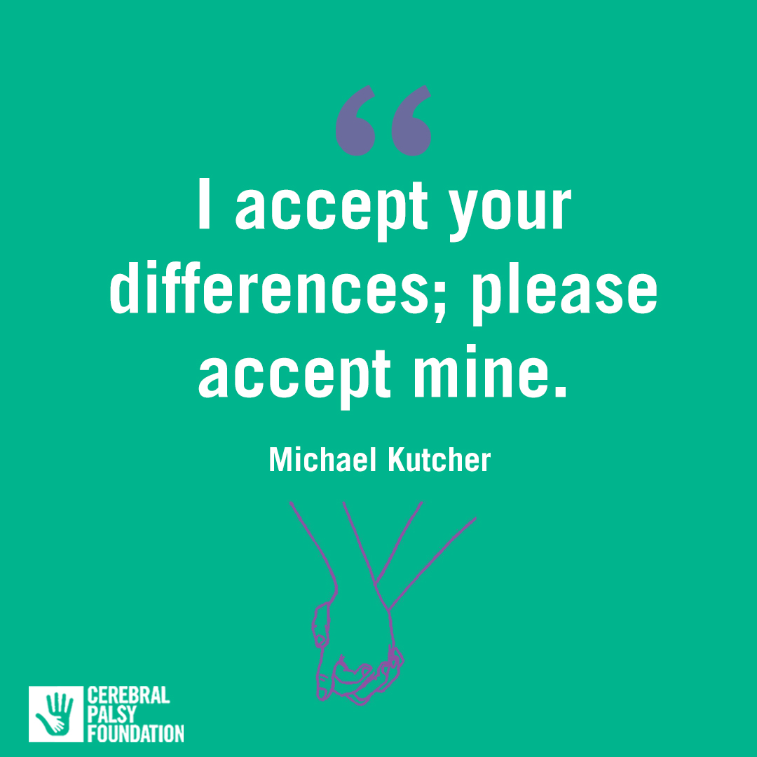yourcpf's tweet image. Wise words from @mkutch about how to value diversity 💚 Have you listened to our #CPResource podcast #LetsTalkCP? In Episode 6, we chat with Michael Kutcher about his experience growing up with #CerebralPalsy, family life, &amp;amp; more! 

Listen, rate + review: bit.ly/2SAX4z3