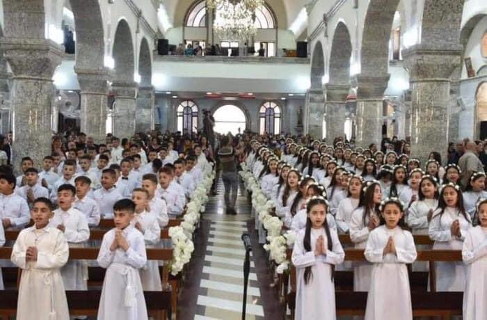 Qashakaram's tweet photo. #Iraq 

30 April 2021

121 kids received the first communion in Bakhdeda (Qaraqosh), Nineveh - Iraq https://t.co/sBjWxrpnyN