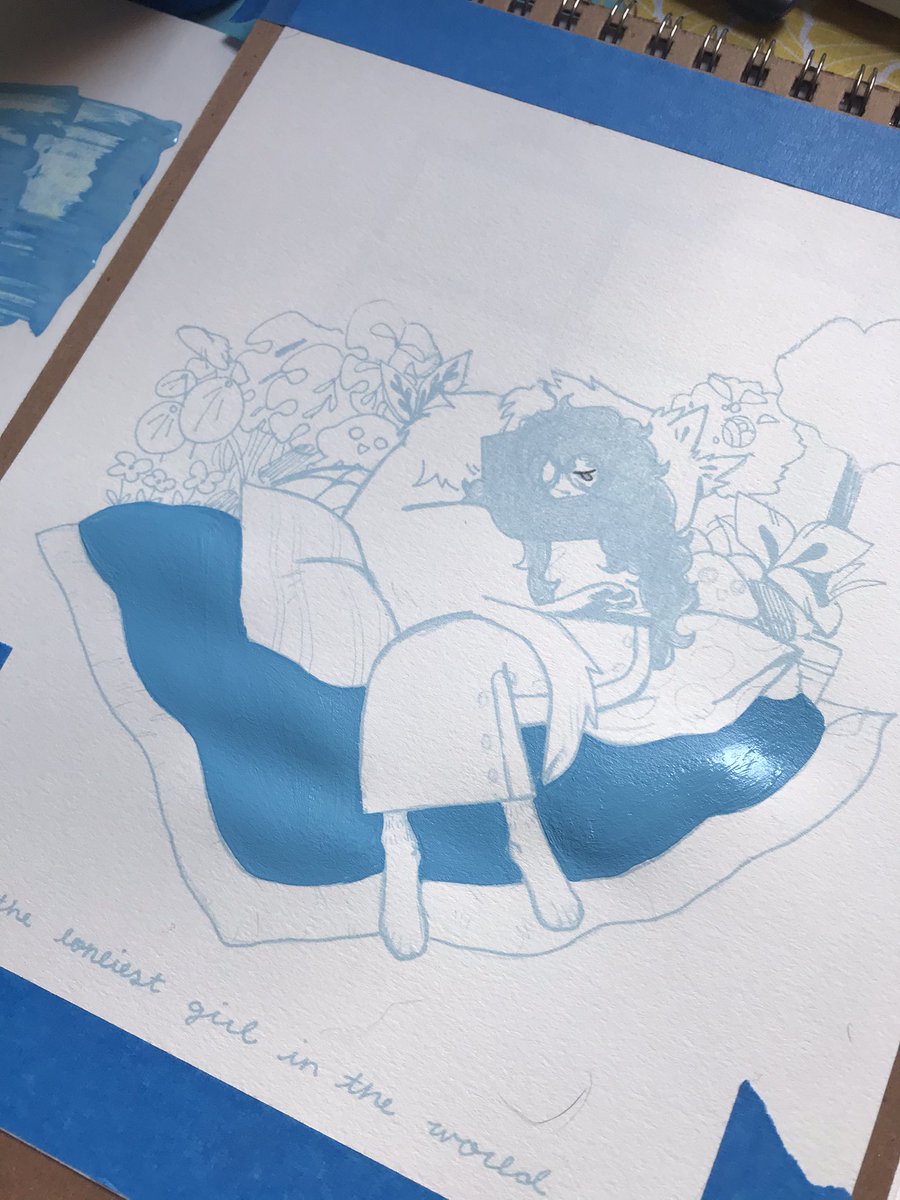 i took the original sketch, scanned it into photoshop, made it a blue line and printed it onto some watercolor paper and now:

blue 