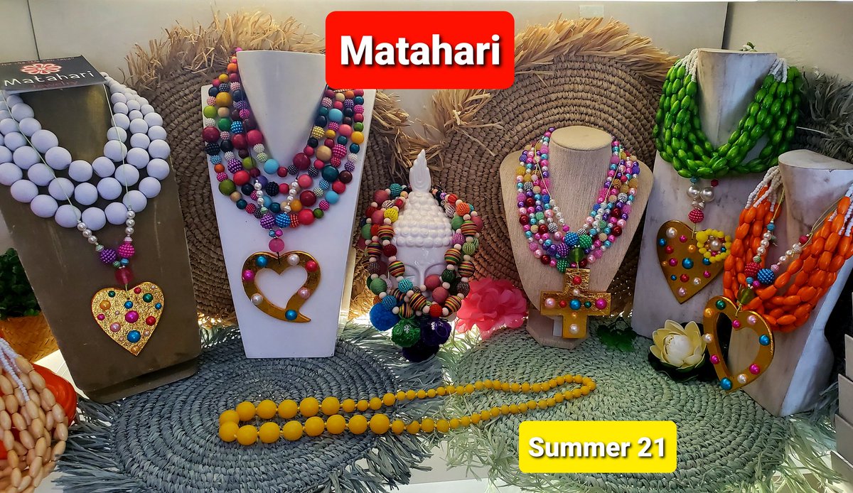 #CandyStrings #pendants w colored pearls on leatherstring to compliment with you #CandyNecklace collection. #Summer2021 #MatahariJewelry @TirzhaVVAma #boldjewelry #statementjewelry #designerjewelry #Handmade #Bali #PuertoRico #mini collection #oneofakind