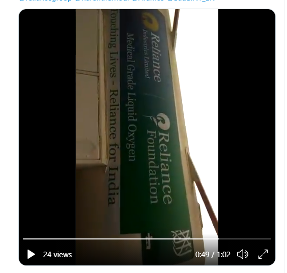 mujworld's tweet photo. @hafeezkv @imMAK02 @MJALSHRIKA @reliancegroup @narendramodi @Aramco @SaudiNT_EN Sticker over sticker,  that is clearly visible, shot from video above.

Alt news in article thru RIL "airlifting of 24 ISO containers into India from Saudi Arabia, Germany, Belgium"

So asif bhai explain us what is the difference between ISO containers and oxygen ones

@AltNews https://t.co/VSrb09pv8b