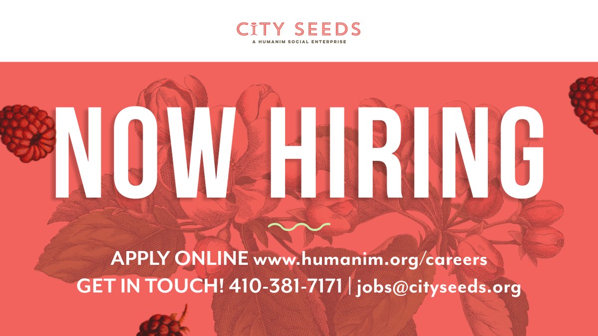 Further your career in the hospitality &amp; food industry while making an impact in your community. We are currently #hiring for multiple positions in #Aberdeen &amp; #BaltimoreCity with a HIRING BONUS of $250 At Hire and $250 After 90 Days.

Learn More/Apply: humanim.org/careers/!