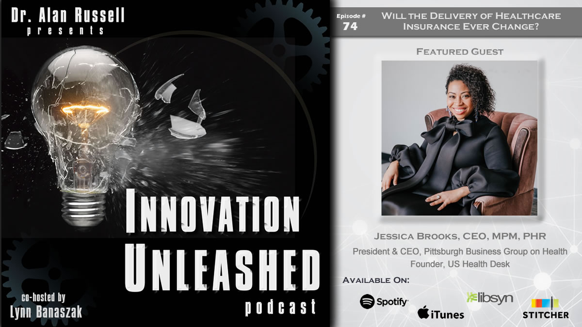 #innovationunleashedpodcast Episode #74 is live w @JessicaPBGHPa President & CEO of PGH Business Group on Health. Join hosts @DrAlanRussell & @lmbrusco to talk about better access, affordability and equity in the delivery of healthcare. @iTunes @libsyn @Stitcher @Spotify