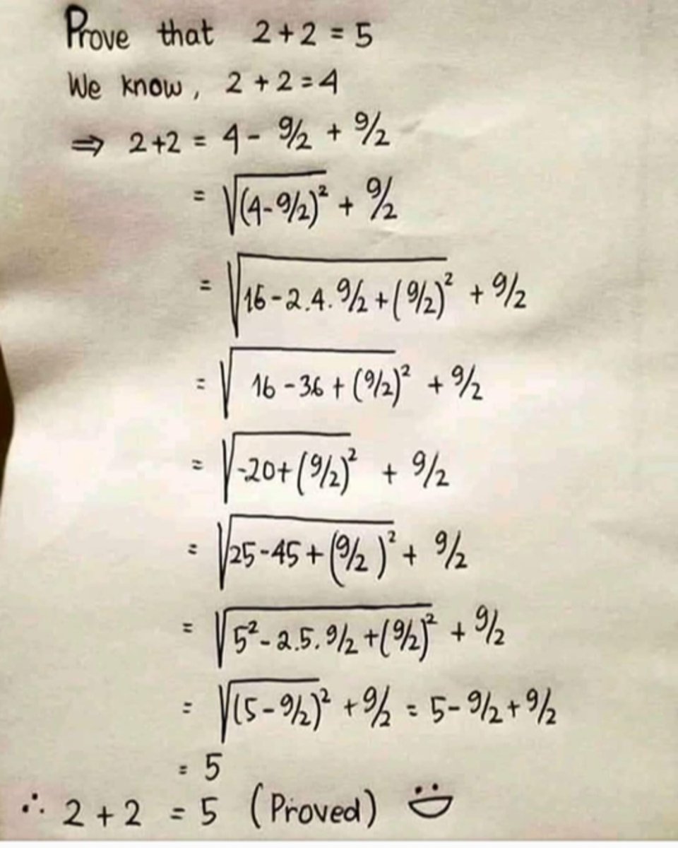 Matematik bazen şaşırtabilir 🙂
Hatayı bulun bakalım...