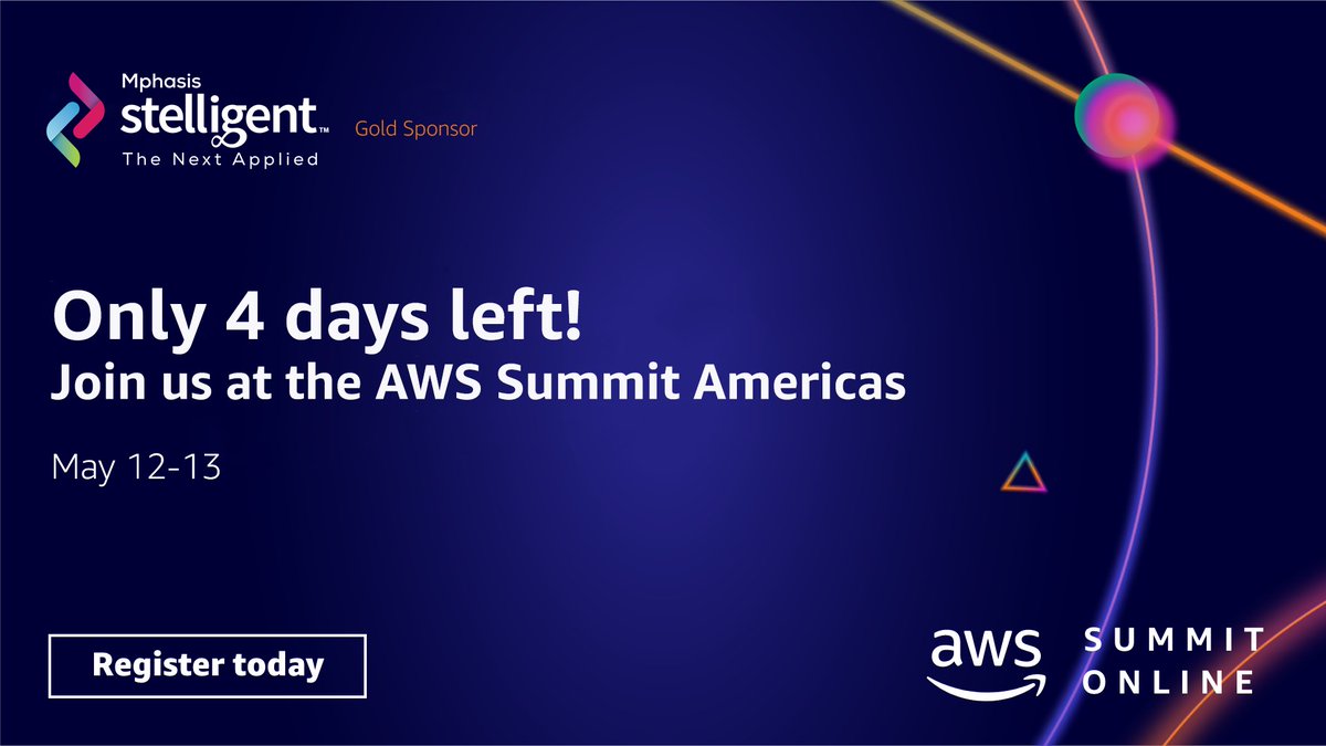 Four days and counting. We can't wait to see you (virtually) at the #AWSSummit May 12-13. #AutomateEverything <a href="/AWS_Partners/">AWS Partner Network</a> amzn.to/3eeq6gc