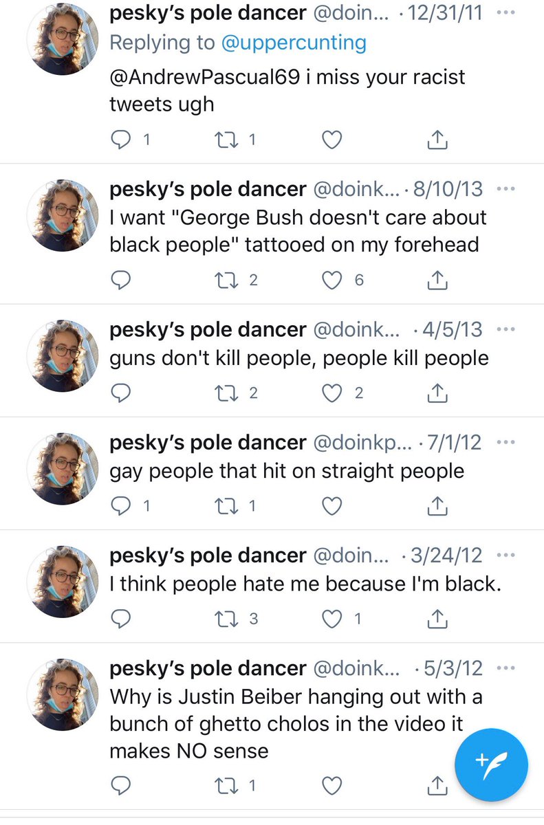 You were like 17-20? So Old enough to know better. But it doesn’t really matter. There is a common theme of white people getting on the internet with their “edgy” personas and gaining massive followings meanwhile the shit is all fake. You’re a NYC gentrifier with a racist past.