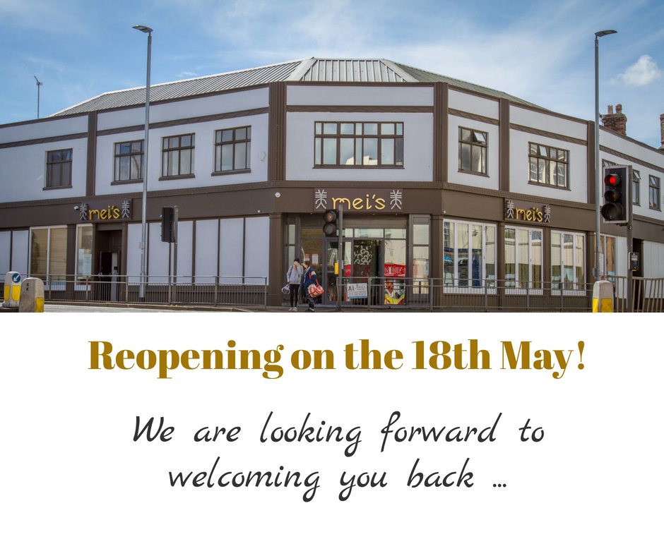MeisBuffet's tweet image. 😄 We are very excited to be able to welcome you back on the 18th May... Please do let us know if you would like a table as soon as possible! Our fabulous chinese buffet will be ready waiting for you!

meisrestaurant.co.uk/booking-reques…

#Taunton #AllYouCanEat #CovidSafe