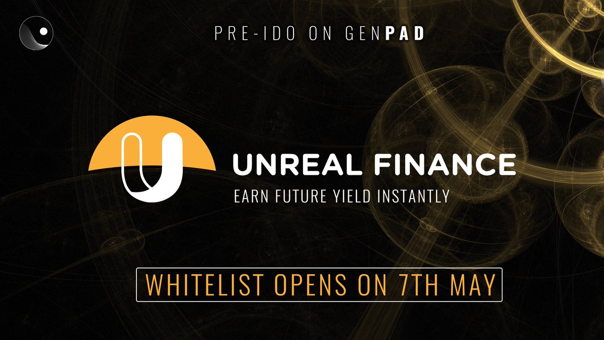 Genesis Shards (@genshards) on Twitter photo 📢 We are excited to announce the preIDO for <a href="/UnrealFinance/">Unreal Finance</a> on #Genpad, on 12May '21 🔥
The Whitelisting Process is now Live until -
🕛 12pm UTC on Monday, 10May '21
#preIDO
#Genpad #GenesisShards $GS #NFT
Details here 👇
genesis-shards.medium.com/introducing-un… 📢 We are excited to announce the preIDO for <a href="/UnrealFinance/">Unreal Finance</a> on #Genpad, on 12May '21 🔥
The Whitelisting Process is now Live until -
🕛 12pm UTC on Monday, 10May '21
#preIDO
#Genpad #GenesisShards $GS #NFT
Details here 👇
genesis-shards.medium.com/introducing-un…
