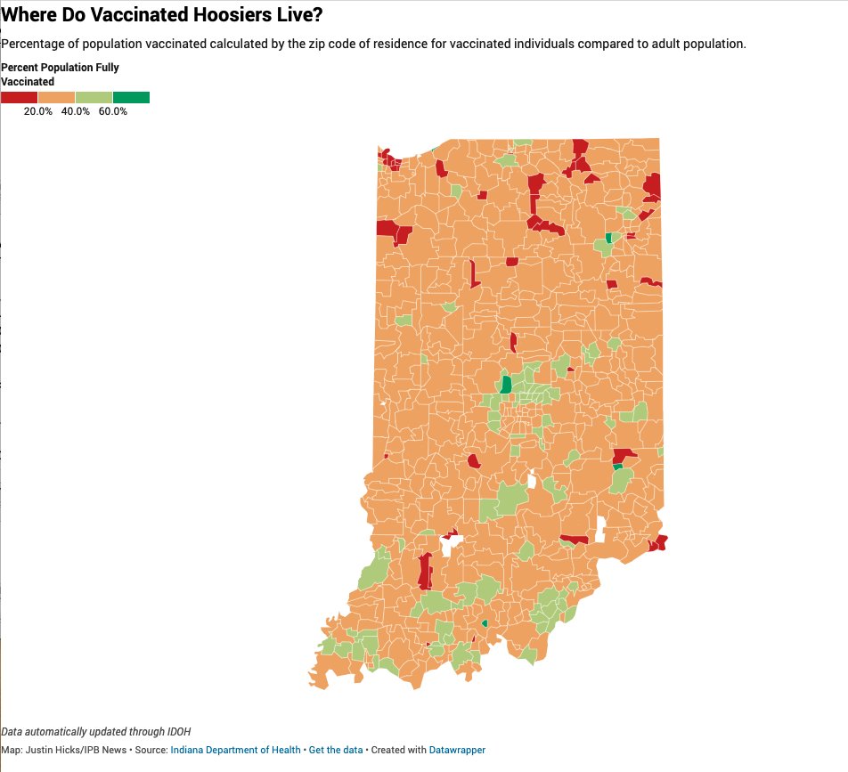 There are still a lot of zip codes in the state that aren't even 20% vaccinated. Full map here:  https://datawrapper.dwcdn.net/sehH4/18/  h/t  @Hicks_JustinM for building this.