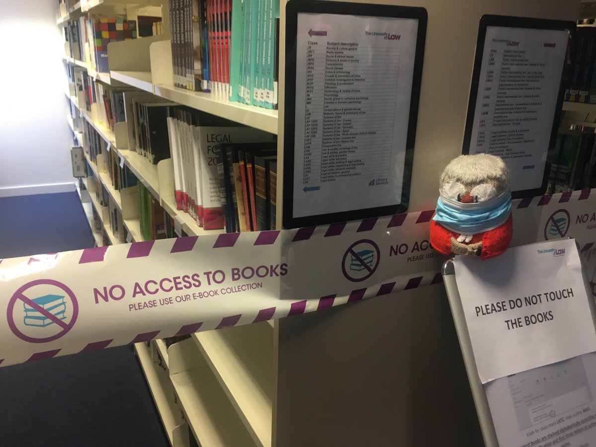 ULawLibrary's tweet image. Our library owl misses the books just as much as us, hopefully we&apos;ll get back to them soon &amp;amp; we can enjoy browsing the shelves once again. However, we do have a lot of ebook titles, over 50,000 to search for via library.law.ac.uk. So that&apos;s good! #ULaw #LibraryOwl