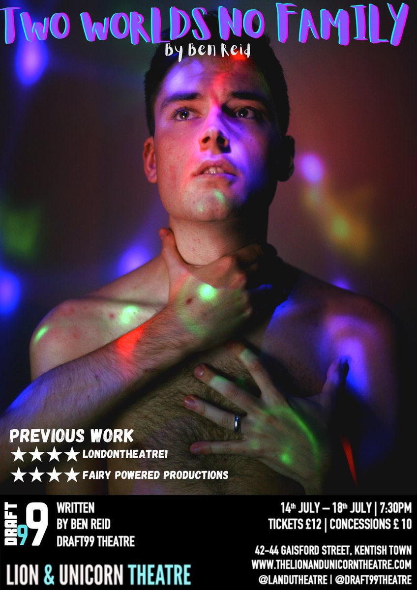 Ecstatic to be bringing my play #TwoWorldsNoFamily to the <a href="/LandUTheatre/">Lion & Unicorn Theatre</a> in July! Two Worlds No Family is based on a true story, and something I have poured my heart into. We would absolutey LOVE your support, so come party in Kentish Town with us?💜🖤💜