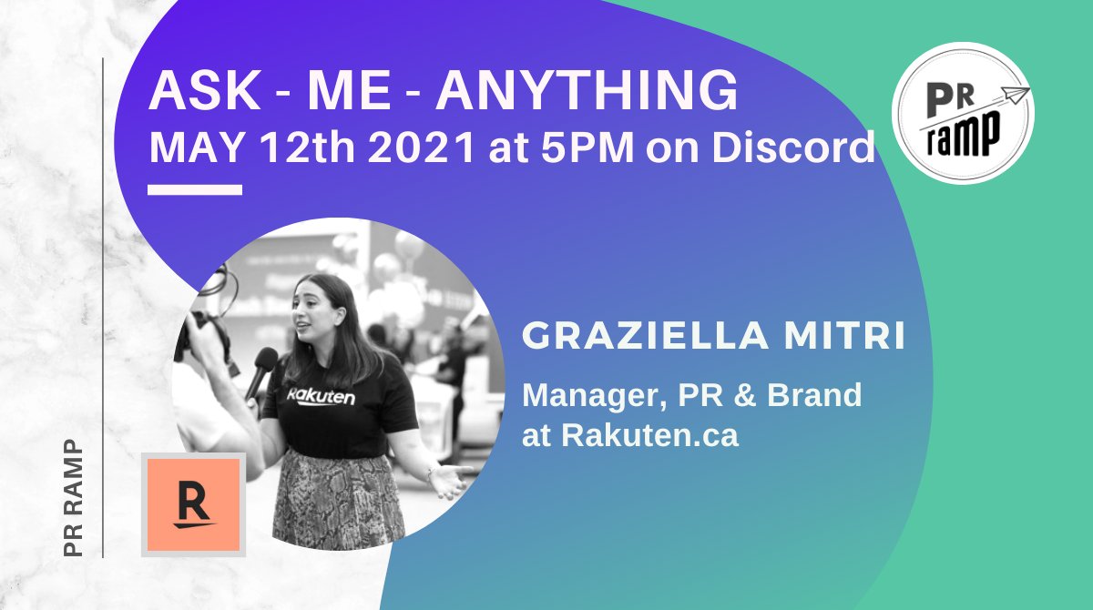 ⭐ Event Alert: Wed May 12th at 5-6PM EST!

We're chatting with <a href="/GraziellaMitri/">Graziella Mitri</a> PR &amp; Brand Manager <a href="/RakutenCA/">Rakuten.ca</a> ! 😀💬

Graziella is an expert at fashion, beauty, lifestyle and sports PR. 🛍️

DM us to reserve your spot!