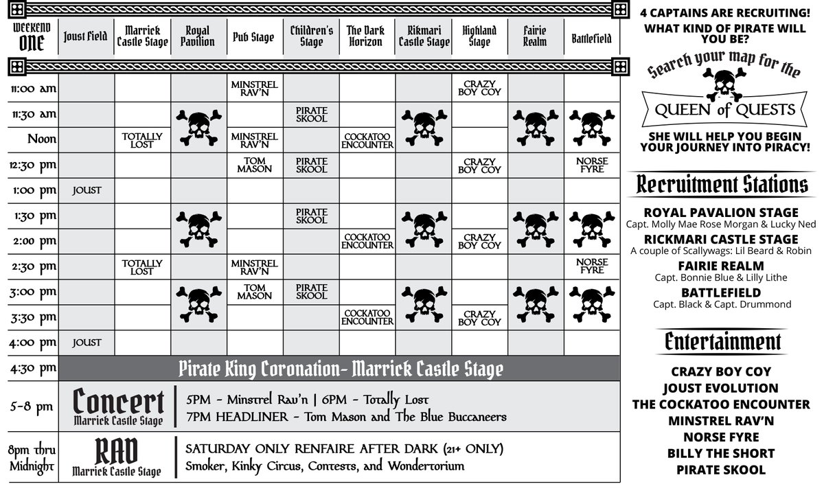 🏰 The schedule for Spring Fling 2021 🏰
 Are you ready for the Gathering of the Sails?