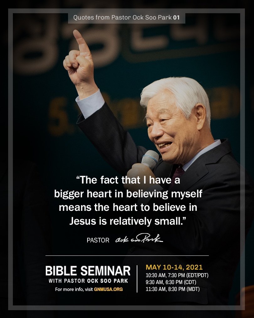nalssine's tweet photo. Online Bible Seminar 
with Pastor Ock Soo Park
https://t.co/JQOStunaaA

✔ May 10th - 14th, 2021
✔ 10:30 AM &amp; 7:00 PM (ET/PT)

#bibleseminar #pastorocksoopark #gospel #happy #god #jesus #church #biblestudy https://t.co/8xNNrDbsuM