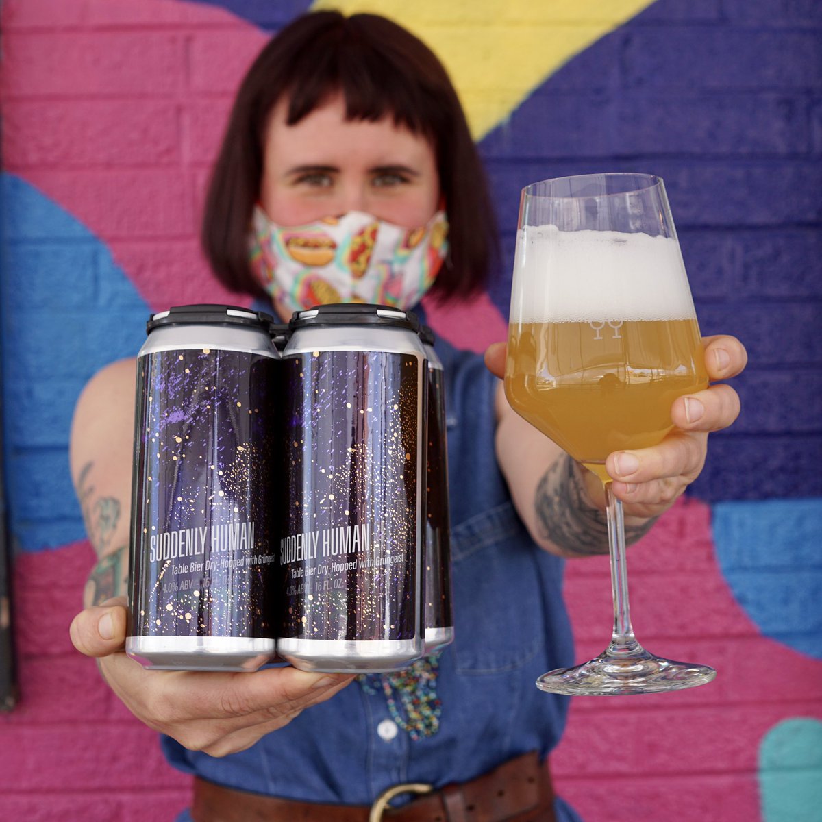 Today, y’all! This wonderful Table Bier, Suddenly Human, made in collaboration with <a href="/BlackProjectAle/">Black Project Ales</a> is available on tap and in can-conditioned 4-packs. Dry-hopped with Grüngeist and co-fermented with our house saison yeast and their koelschip Brett, it was made for today!
