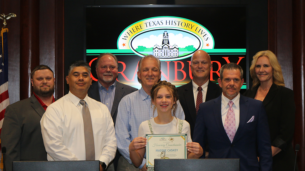Brawner Elementary 5th Grader, Caskey, Named Honorary Councilmember

At the May 4, 2021, Granbury City Council regular meeting, Mayor Pro Tem Tony Mobly and the entire City Council named Brawner Elementary 5th grader Maddie Caskey as the ... 

Read on:
granbury.org/DocumentCenter…