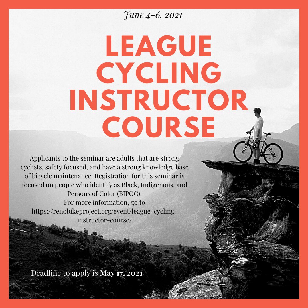 We're hosting a League Cycling Instructor Seminar with @BikeLeague sponsored by @QualityBike Registration ends May 17th.