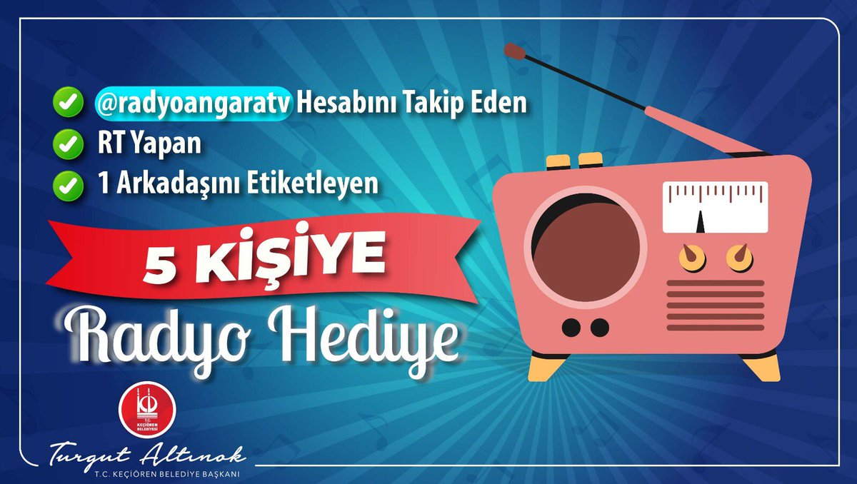 Turgut Altınok 🇹🇷 (@turgutaltinok06) on Twitter photo Radyo Angara ile keyifli anlar sizin olsun!
📻 <a href="/radyoangaratv/">Radyo Angara TV</a> Hesabını Takip Eden
📻RT Yapan
📻1 Arkadaşını Etiketleyen
5 KİŞİYE RADYO HEDİYE EDİYORUZ... Radyo Angara ile keyifli anlar sizin olsun!
📻 <a href="/radyoangaratv/">Radyo Angara TV</a> Hesabını Takip Eden
📻RT Yapan
📻1 Arkadaşını Etiketleyen
5 KİŞİYE RADYO HEDİYE EDİYORUZ...