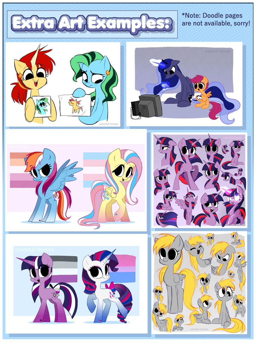 I'm opening up pony commissions! There are 4 slots available, please DM me if you're interested!! 