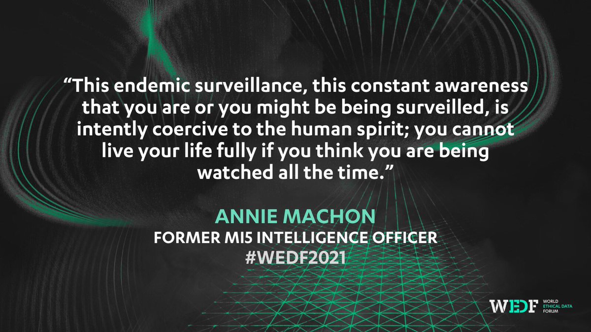 WEDF_forum's tweet image. Former MI5 Intelligence Officer and Human Rights advocate, @AnnieMachon, on the consequences of surveillance and the importance of #privacy...

What is privacy to you? And why does it matter?

#DataEthics #WEDF2021 #Privacy2Me