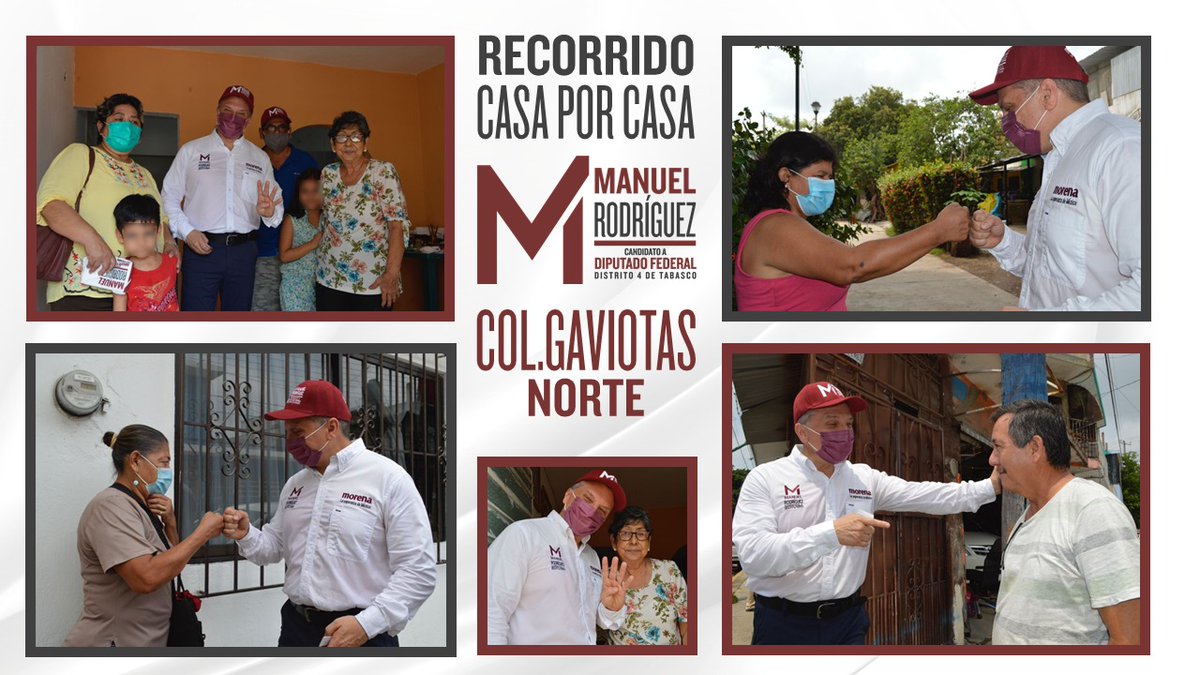 Gracias vecinos de #GaviotasNorte por recibirme en sus hogares y mostrarme su respaldo para que este 6 de junio, juntos, #DefendamosLaEsperanza, y continúe la transformación. #VotoMasivoPorMorena2021, vota por Manuel Rodríguez, como diputado federal.