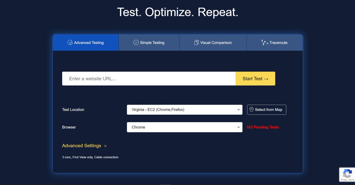 Web page testFree website speed test from around the globe using real browsers at consumer connection speeds with detailed optimization recommendations.  https://www.webpagetest.org/ 