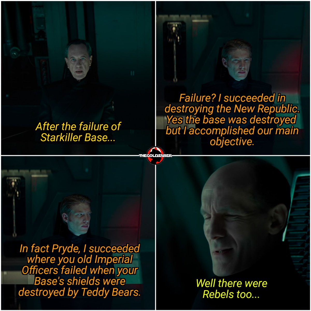 TheGoldSaber's tweet photo. If General Hux clapped back #StarWarsMemes https://t.co/XmzG9soClu