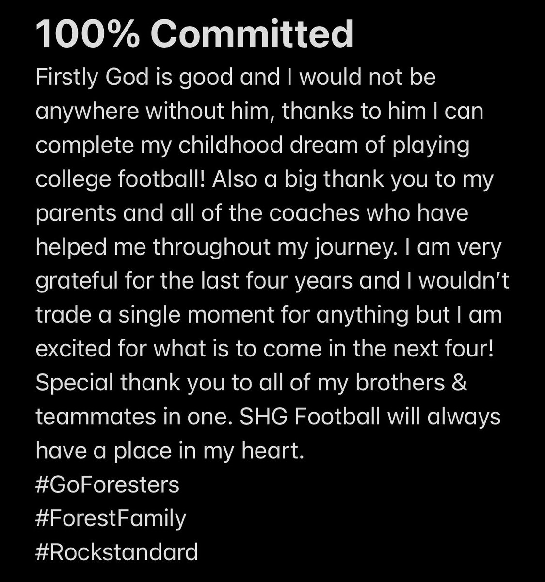 100% Commited⚫️🔴 <a href="/LFC_FOOTBALL/">Jim Catanzaro</a> <a href="/Coach_Butts/">Luke Butts</a> <a href="/CoachShiffman/">Tony Shiffman</a> <a href="/KenLeon75128371/">Ken Leonard</a> <a href="/CoachCFlaggs/">Chris Flaggs</a> 
#Forestfreaks
#Rockstandard
#ForesterFamily
