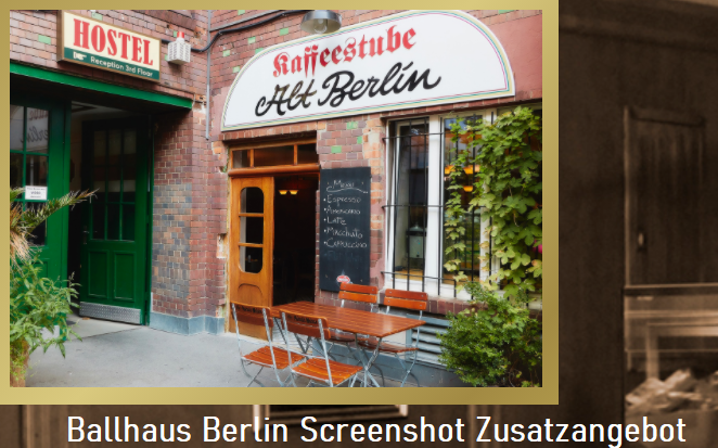 SecWer's tweet image. Zur Entstehungszeit gab es VIELE
Ballhäuser

Eine Legende Ballhaus in Chausseestrasse Berlin-Mitte

Das Angebot HEUTE lt. Website
ballhaus-berlin.de

Bild Re
Chausseestraße 103 und 102 mit 
Ballhaus Berlin
Quelle
1 Wikim.
2 ballhaus-berlin.de/de/cafestube/