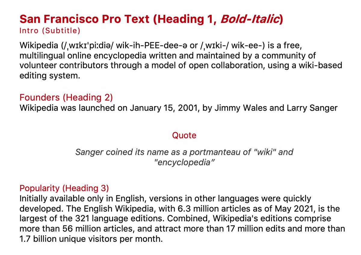 San Francisco Pro Text - the new default font in MacOS