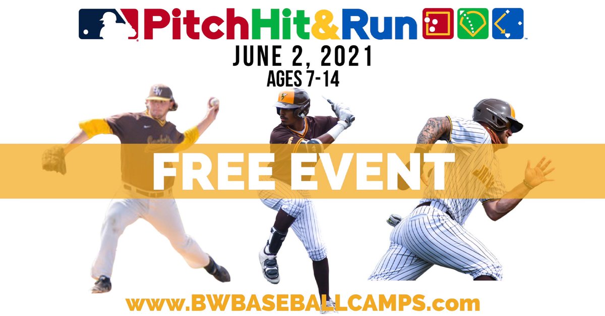 CoachNordquist's tweet image. Join @BWUBaseball June 2nd as we host an @mlb Pitch, Hit, &amp;amp; Run event at Fisher Field!

100% FREE for boys &amp;amp; girls ages 7-14. Winners will have a chance to compete at Progressive Field where they can win an all-expenses paid trip to the World Series!

🔗 bwbaseballcamps.com