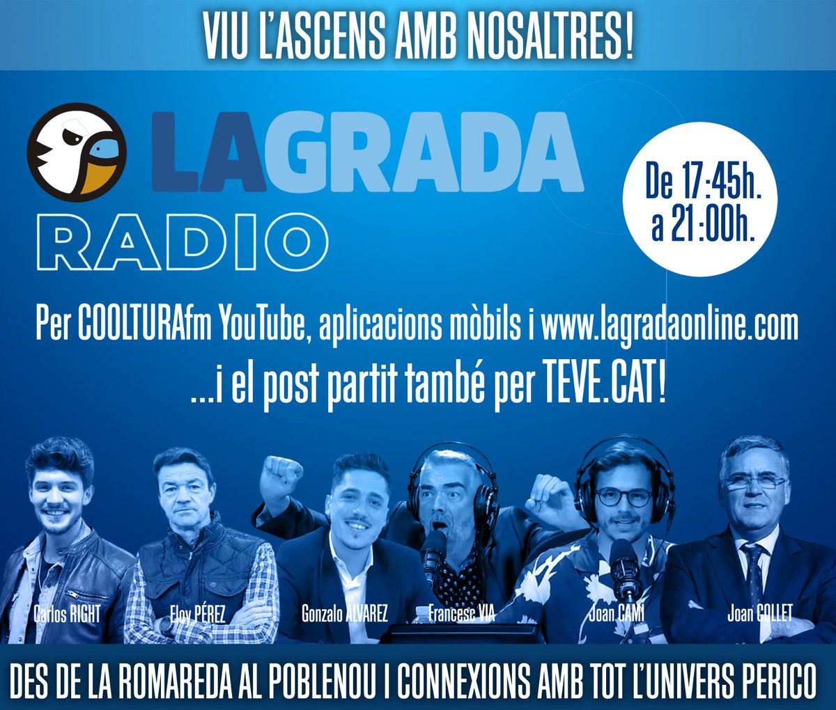 Demà el Espanyol farà el ascens a primera divisió i ho celebrarem amb tots els pericos de Sant Celoni i comarca a través de les xarxes socials i amb <a href="/lagradaonline/">LA GRADA</a>. #Espanyol #LaGrada