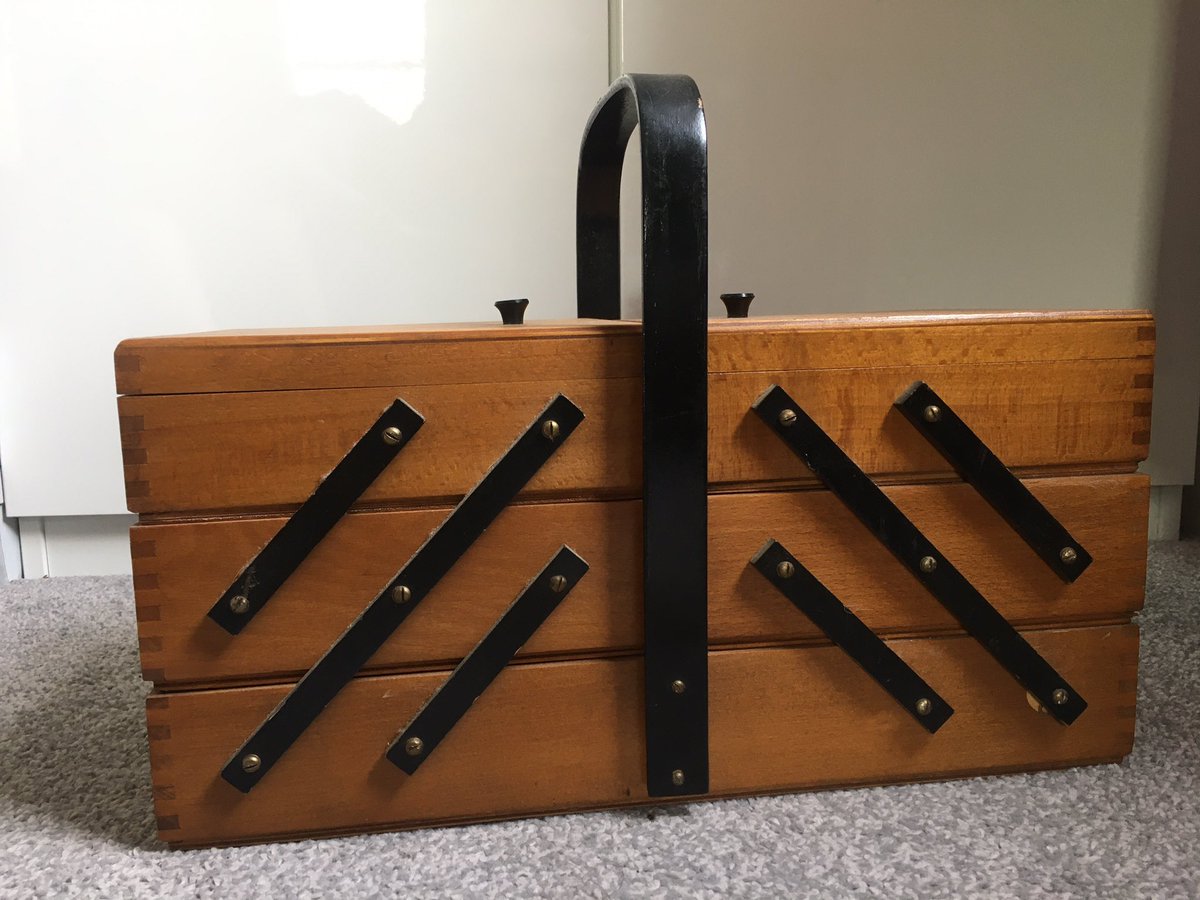 Vintage wooden sewing box