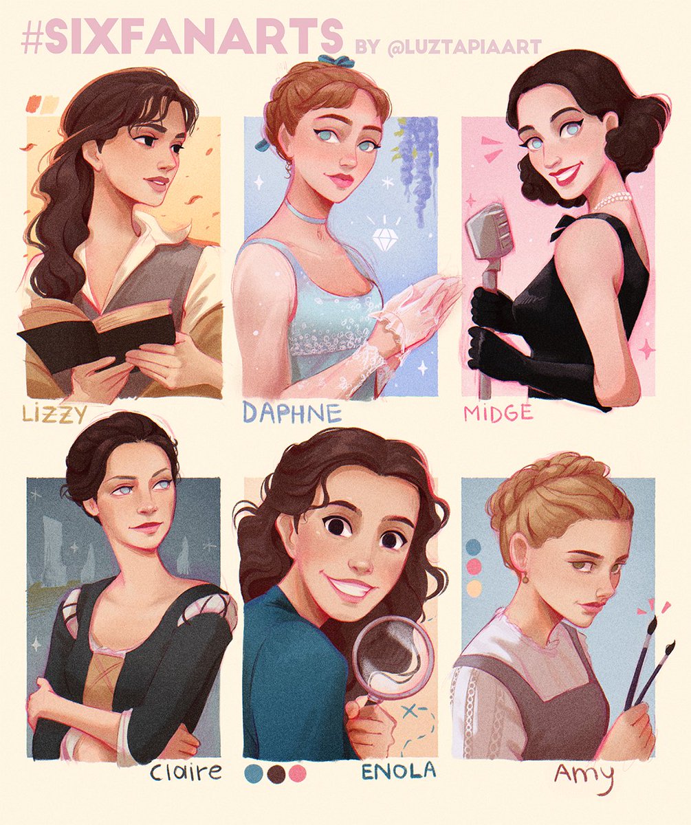 luztapiaart's tweet photo. At last, my #SixFanartsChallenge number 5! Now it's time for some period drama heroines 💪

#bridgerton #enolaholmes #MrsMaisel #Outlander #littlewomen #PrideandPrejudice https://t.co/aaZPze4r0N