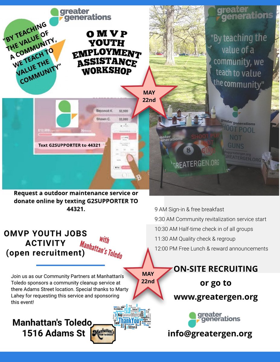 Community Revitalization Event all are welcome. Youth jobs, same day pay!