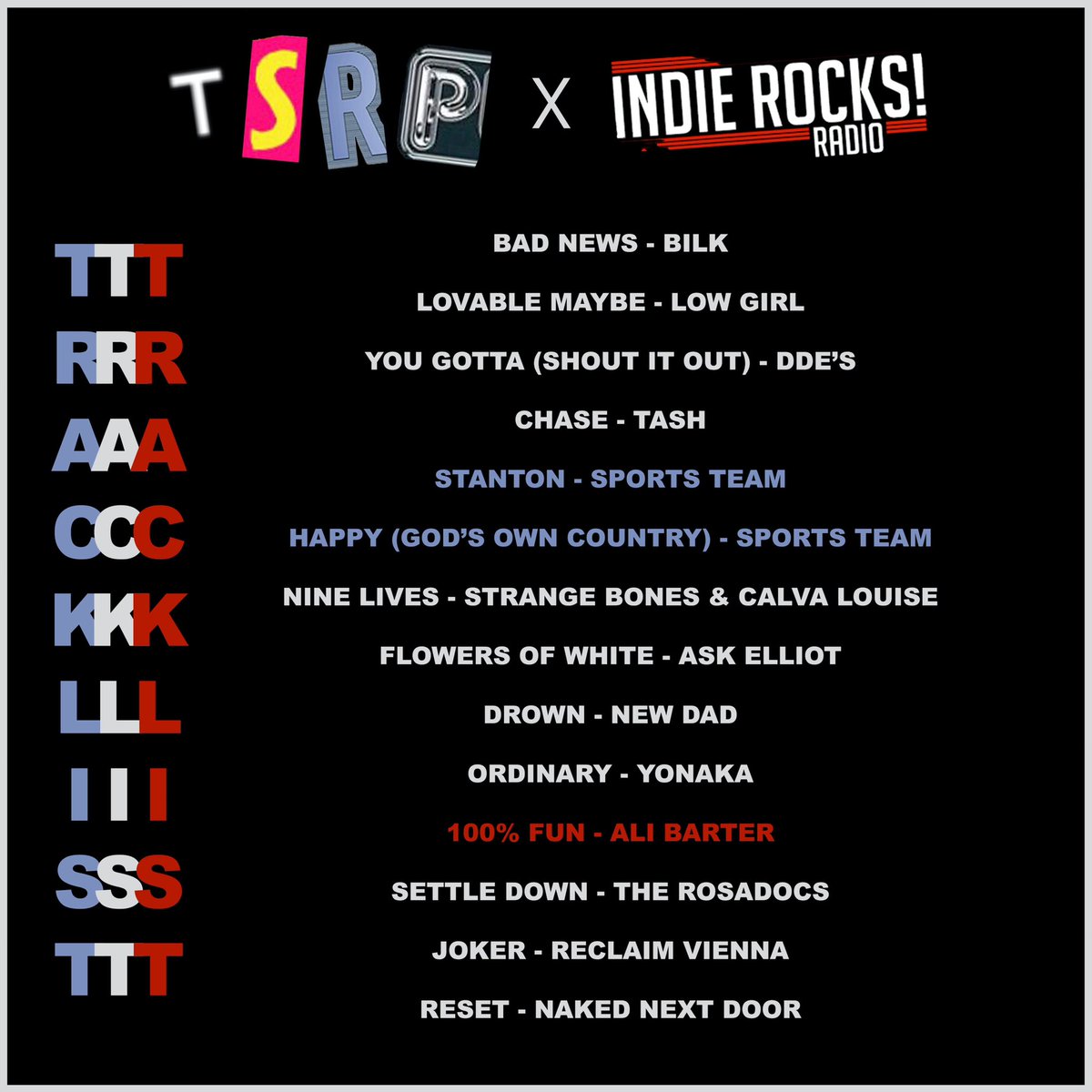 🎉THE SOUNDTRACK TO YOUR FRIDAY NIGHT IS HERE🎉 🎸Get over to the indie rocks app or the MyTuner app 8-9pm tonight ♥️ - @BILKBANDPAGE - @lowgirllowgirl - @wearetheddes - @SportsTeam_ - @askelliotband - @weareYONAKA - @TherosadocsUK - @ReclaimV - @NKEDNEXTDOOR