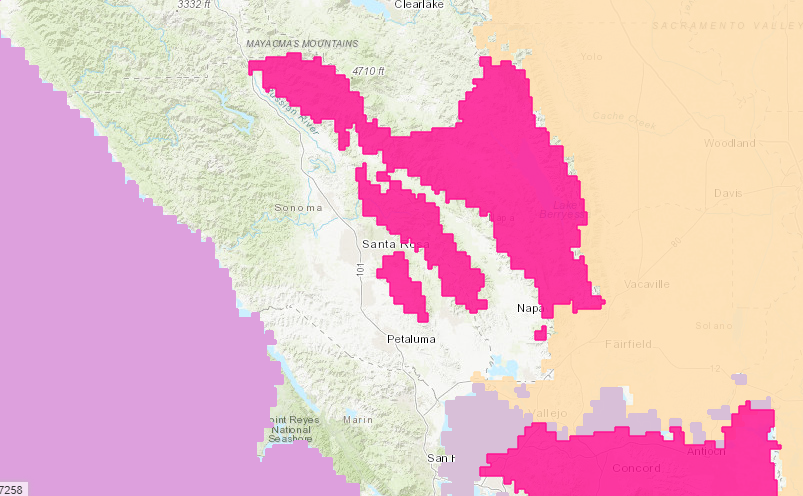 A Red Flag warning has been issued for the North Bay hills from 11 pm Friday night thru 6 am Monday morning. Moderate winds should stay above 1000 feet and not mix down into the valleys. RH expected to be as low as 30%. Stay tuned for updates.